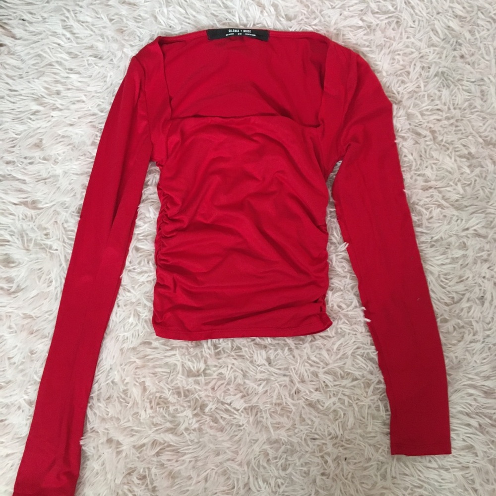 Red long sleeve urban outfitters top